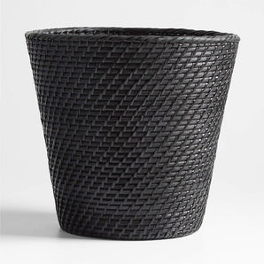 Sedona Black Tapered Waste Basket/Trash Can.
