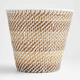 Sedona White Tapered Waste Basket/Trash Can.