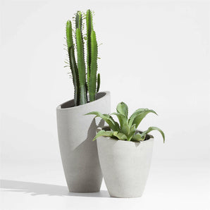 Slant Light Grey Short Indoor/Outdoor Planter.