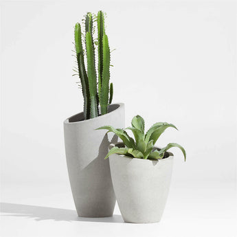 Slant Light Grey Short Indoor/Outdoor Planter.