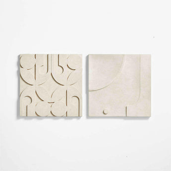 'Taso 24' Hand-Carved White Tile Wall Decor 24"x1.5".