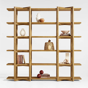 Thomas Barley Oak Wood Wide Open Bookcase/Room Divider