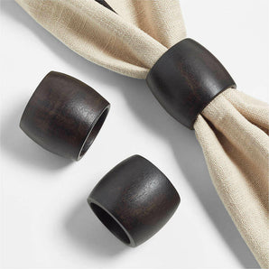 Tondo Ebonized Wood Napkin Ring.