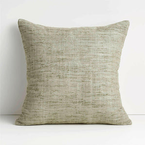 Cotton Sari Silk Throw Pillow with Feather Insert Light Grey 20"x20"