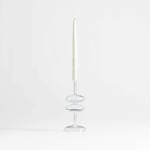 Venezia Clear Glass Taper Candle Holder.