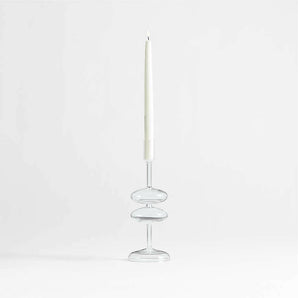 Venezia Clear Glass Taper Candle Holder