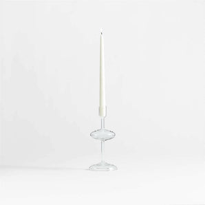 Venezia Clear Glass Taper Candle Holder.