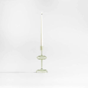 Venezia Smoke Green Glass Taper Candle Holder