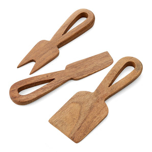 Mateo Wood Cheese Knives, Set of 3