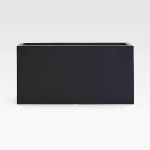 Walker Rectangular Black Planter 19".