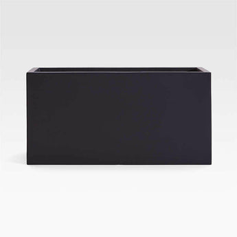 Walker Rectangular Black Planter 19".