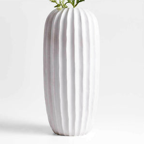 Warren White Stoneware Floor Vase 20".