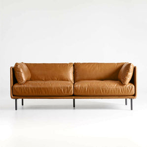 Wells Leather Sofa- Cayenne