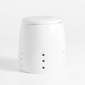 White Ceramic Garlic Keeper.