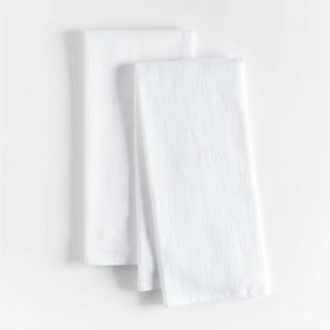 White Organic Cotton Flour Sack Dish Towels, Set of 2.