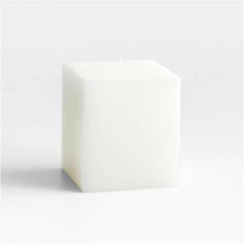 White Square Pillar Candle.