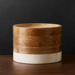 Wood and Marble Drink Dispenser Stand.