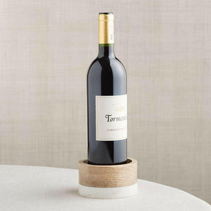 Wood and Marble Wine Coaster