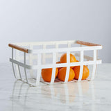 Yamazaki Tosca White Dual-Handle Storage Basket.