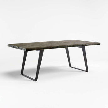 Yukon Weathered Grey Live Edge Solid Wood Dining Table.