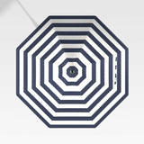 9' Round Sunbrella ® Cabana Stripe Navy Outdoor Patio Umbrella Canopy.