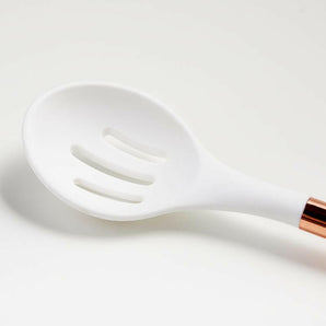 Ada White & Copper Slotted Spoon.