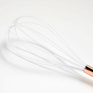Ada White Silicone Whisk with Copper Handle.