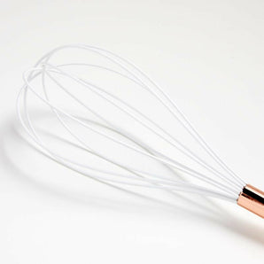 Ada White Silicone Whisk with Copper Handle