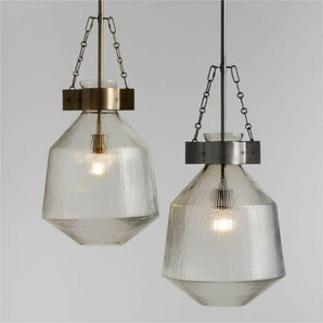 Aiden Glass Pendant Brass.
