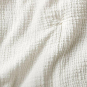 Aire Crinkle Cotton Linen Blend Cream Euro Bed Pillow Sham