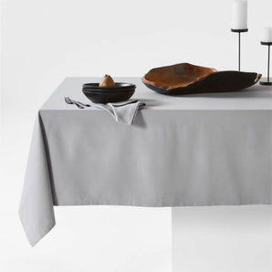 Aspen 60"x120" Metal Grey Organic Cotton Tablecloth.