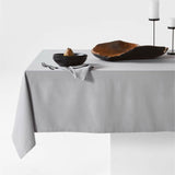Aspen 60"x120" Metal Grey Organic Cotton Tablecloth.