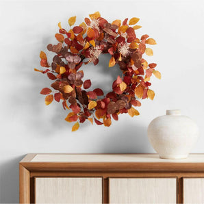 Faux Autumn Leaf Wreath