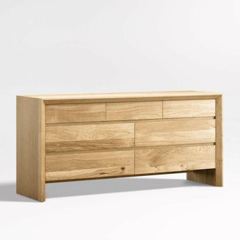 Baja 7-Drawer White Oak Wood Dresser.