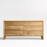 Baja 7-Drawer White Oak Wood Dresser.