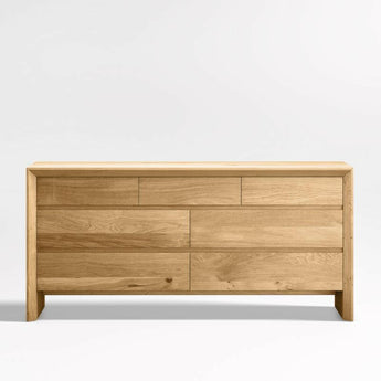 Baja 7-Drawer White Oak Wood Dresser.