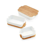 Bakers With Bamboo Lids Set of 3.