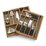Expandable Bamboo Flatware Tray
