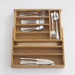 Expandable Bamboo Flatware Tray
