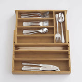 Expandable Bamboo Flatware Tray