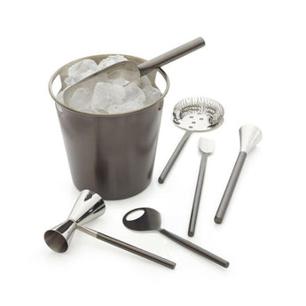 Bar Tool Set Stainless Steel Graphite Finish.