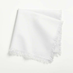 Craft Crisp White Cotton Fringe Napkin