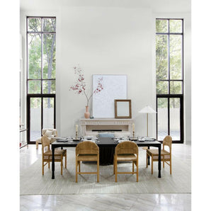 Norin 75"-95" Ebonized Oak Wood Extendable Dining Table