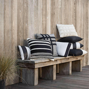 Sunbrella ® 20"x13" Black Cabana Stripe Outdoor Pillow.