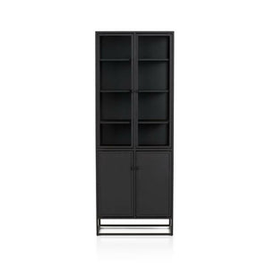 Casement Black Tall Storage Cabinet