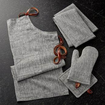 Chambray Grey Dish Towel Set of 2.