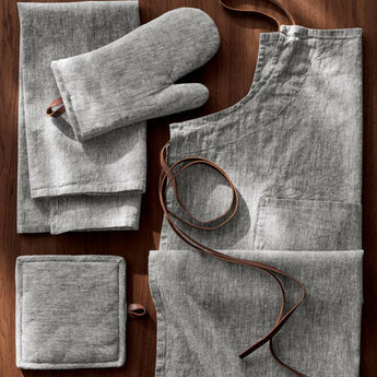 Chambray Grey Dish Towel Set of 2.