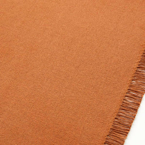 Craft Fringed Almond Brown Cotton Table Runner 90"