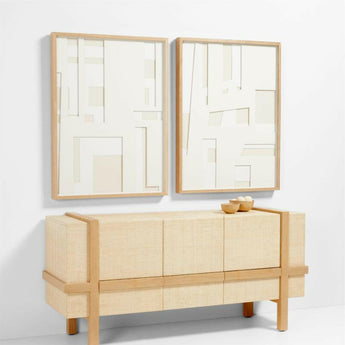 "Dimension I" Framed Hand-Cut Paper Wall Art 30"x 40" by Coup d'Esprit.