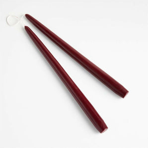 Dipped Tapers Set of 2 Burgundy